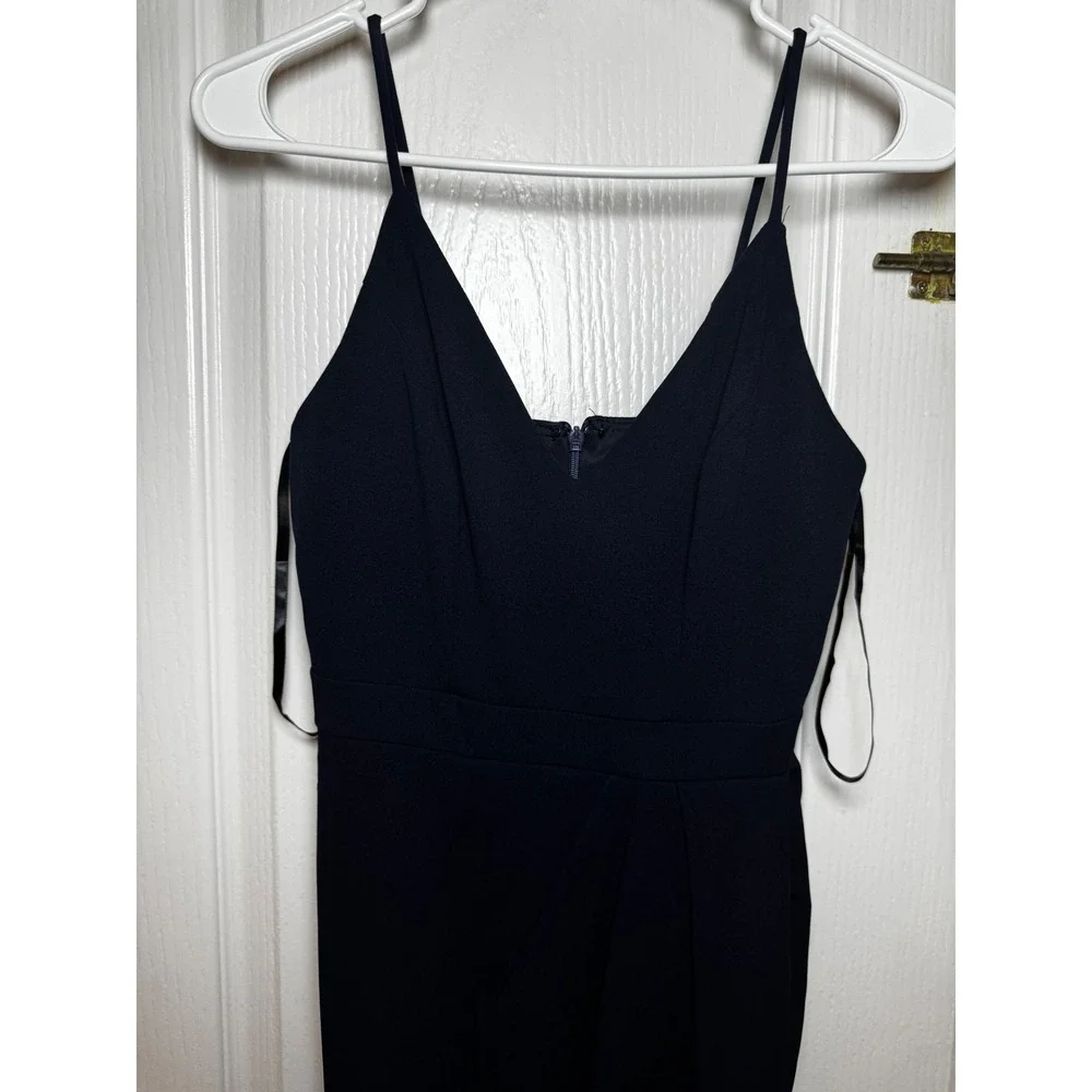 BHLDN Navy Blue V-Neck Wrap Tulip Maxi Dress Bridesmaid Formal Gown US 0